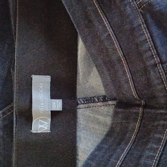 Wit & Wisdom Ab Solution Pull On Glider Ankle Length Indigo 14W Dark Denim Jeans - Picture 3 of 6